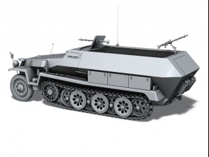 sd kfz 251 ausf c hanomag halftruck 3D Model