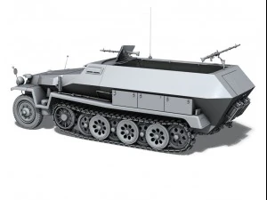 sd kfz 251 ausf c hanomag halftruck 3D Model