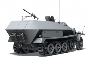 sd kfz 251 ausf c hanomag halftruck 3D Model