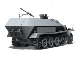 sd kfz 251 ausf c hanomag halftruck 3D Model