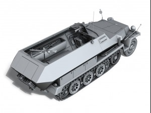 sd kfz 251 ausf c hanomag halftruck 3D Model