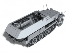 sd kfz 251 ausf c hanomag halftruck 3D Model