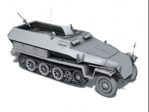 sd kfz 251 ausf c hanomag halftruck 3D Model