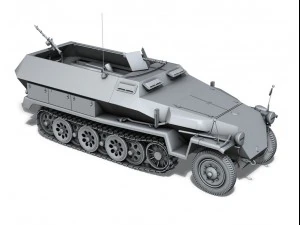 sd kfz 251 ausf c hanomag halftruck 3D Model