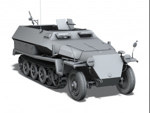 sd kfz 251 ausf c hanomag halftruck 3D Model
