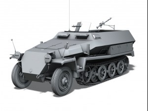 sd kfz 251 ausf c hanomag halftruck 3D Model