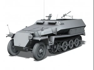 sd kfz 251 ausf c hanomag halftruck 3D Model