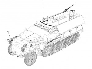 sd kfz 251 ausf c hanomag halftruck 3D Model