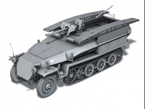sdkfz 251 ausf c hanomag assault bridge 3D Модель