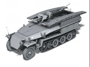 sdkfz 251 ausf c hanomag assault bridge 3D Model