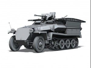 sdkfz 251 ausf c hanomag assault bridge 3D Модель
