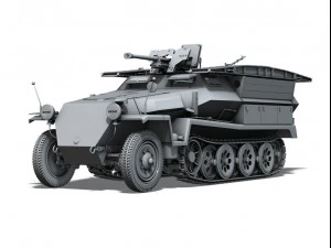 sdkfz 251 ausf c hanomag assault bridge 3D Model