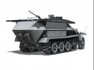 sdkfz 251 ausf c hanomag assault bridge 3D Model