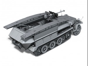 sdkfz 251 ausf c hanomag assault bridge 3D Модель