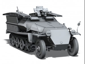 sdkfz 251 ausf c hanomag assault bridge 3D Модель