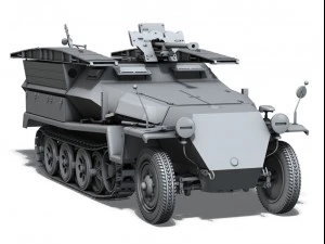 sdkfz 251 ausf c hanomag assault bridge 3D Model