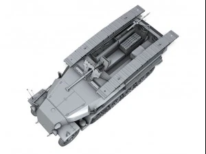 sdkfz 251 ausf c hanomag assault bridge 3D Model
