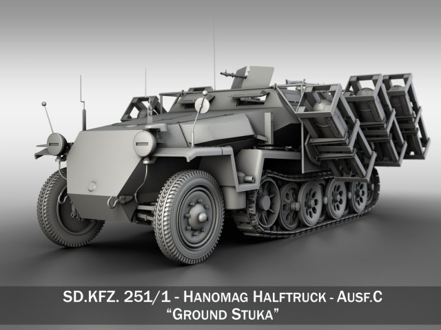 sdkfz 251 ausf c walking stuka 3D-Modell .c4d .max .obj .3ds .fbx .stl .blend 