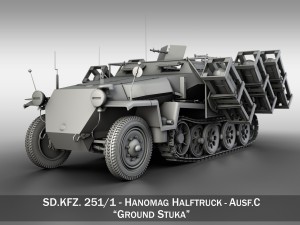 sdkfz 251 ausf c walking stuka 3D Model
