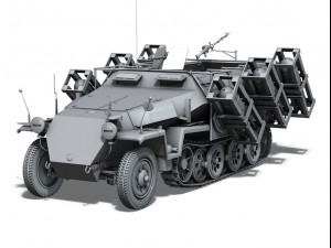 sdkfz 251 ausf c walking stuka 3D-Modell