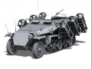 sdkfz 251 ausf c walking stuka 3D Model