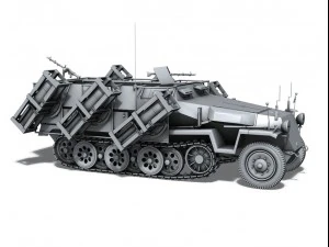 sdkfz 251 ausf c walking stuka 3D Model