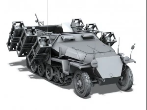 sdkfz 251 ausf c walking stuka 3D Model