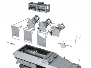 sdkfz 251 ausf c walking stuka 3D-Modell
