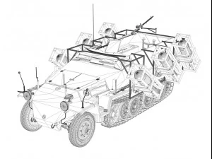 sdkfz 251 ausf c walking stuka 3D Model