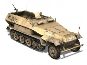 sdkfz 251 ausf b hanomag halftruck dak 3D Model