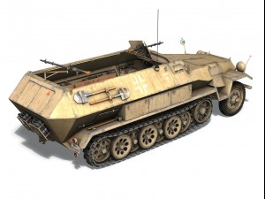 sdkfz 251 ausf b hanomag halftruck dak 3D Model