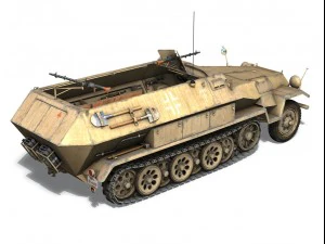 sdkfz 251 ausf b hanomag halftruck dak 3D Model