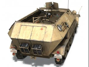 sdkfz 251 ausf b hanomag halftruck dak 3D Model