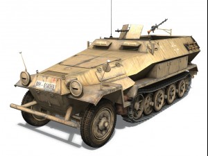 sdkfz 251 ausf b hanomag halftruck dak 3D Model