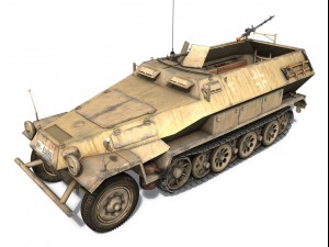 sdkfz 251 ausf b hanomag halftruck dak 3D Model
