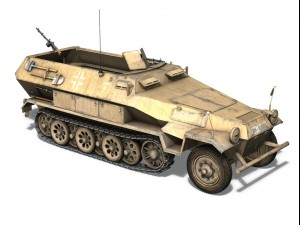 sdkfz 251 ausf b hanomag halftruck dak 3D Model