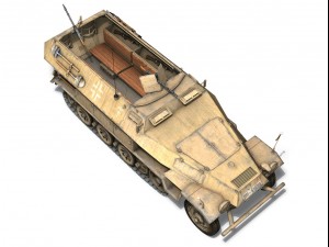 sdkfz 251 ausf b hanomag halftruck dak 3D Model