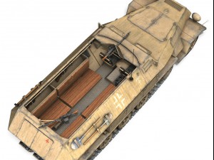 sdkfz 251 ausf b hanomag halftruck dak 3D Model