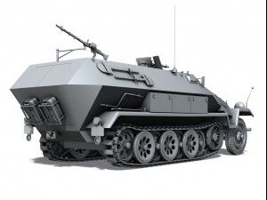 sdkfz 251 ausf b hanomag halftruck dak 3D Model