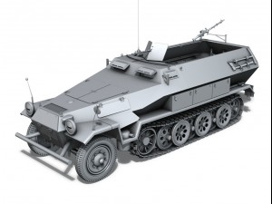 sdkfz 251 ausf b hanomag halftruck dak 3D Model