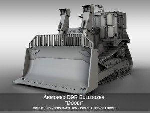 armored cat d9r bulldozer 3D Model