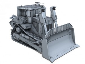 armored cat d9r bulldozer Modelo 3D