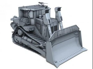 armored cat d9r bulldozer 3D Model