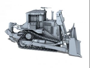 armored cat d9r bulldozer 3D Model