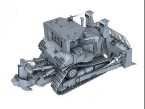 armored cat d9r bulldozer 3D Model