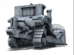 armored cat d9r bulldozer 3D Model
