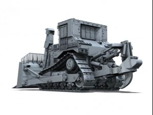 armored cat d9r bulldozer 3D Model