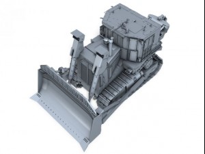 armored cat d9r bulldozer Modelo 3D