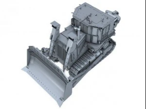armored cat d9r bulldozer 3D Model