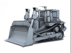 armored cat d9r bulldozer Modelo 3D